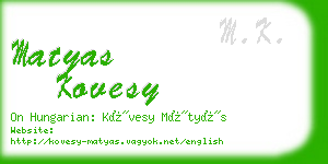 matyas kovesy business card